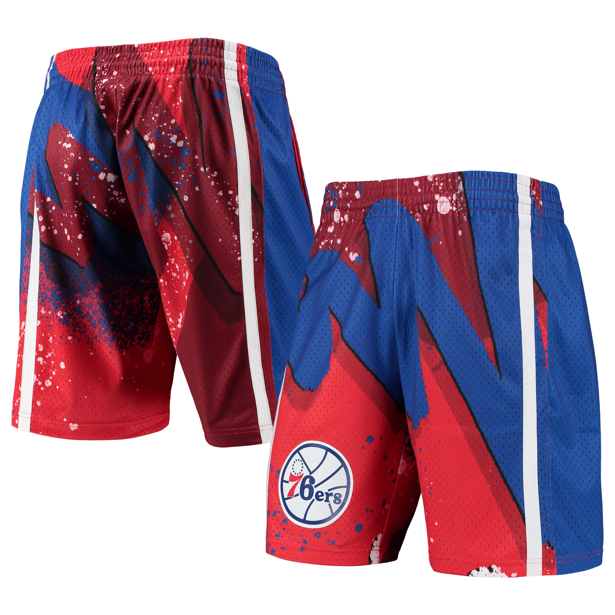 Men's Mitchell \u0026 Ness Red Philadelphia 76ers Hardwood Classics 1996 Hyper Hoops Swingman Shorts